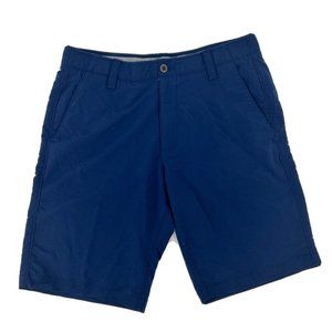 Under Armour Shorts Men's 34 Blue Flat Front Match Play Golf Performance Stretch